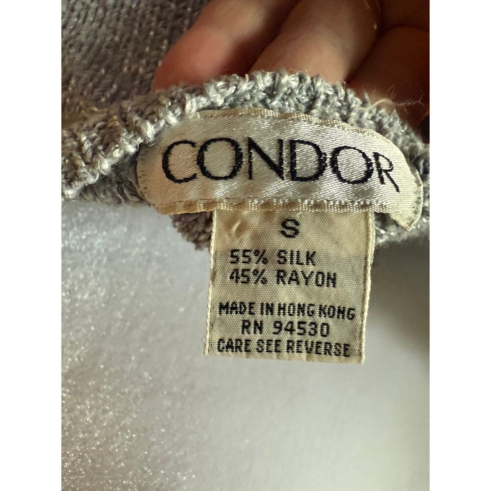Vintage Condor Silver Sweater Size Small Silk/Rayon 80's - Picture 6 of 6